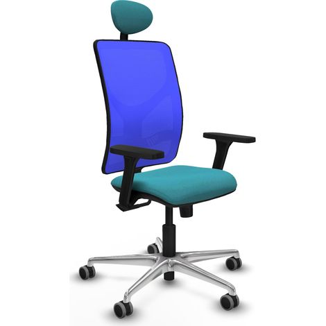Silla ergonómica piqueras y crespo Motilla malla azul turquesa ajustable (1/2)