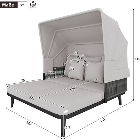 Transat, Portée jusqu'à 120 kg, Transat de jardin, Chaise longue, Transat de relaxation résistant à l'eau pour balcon, terrasse, Bois, 66 x 190 x 73,5 cm (1/5)