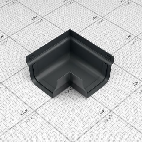 Angle ext. 90° face plane / Angle int. 90° face galbée pour gouttière double profil - Anthracite