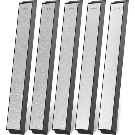 Ensemble de cinq pierres à aiguiser de cuisine avec socle (240/320/400/600/1000 mesh) 5 pièces (1/5)