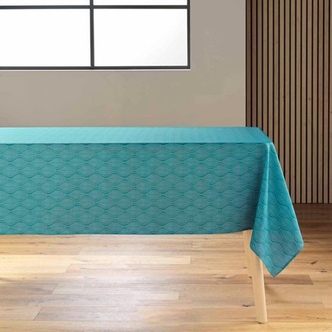 Nappe Antitache Imprimé "Ofelis" 145x240cm Bleu (1/4)