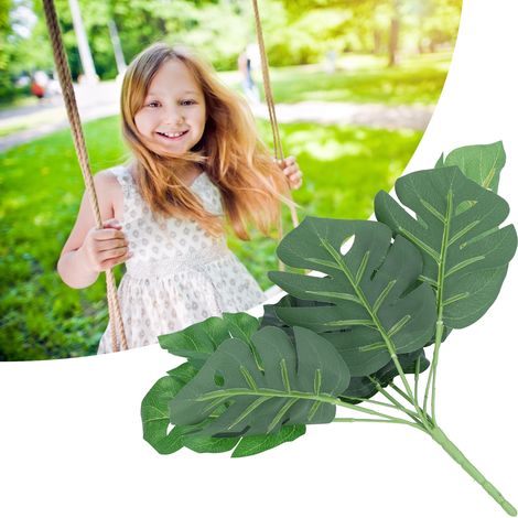 Faux Feuille Monstera DIY en Plastique Reutilisable pour Décor Murale - 33cm / 13in (1/5)