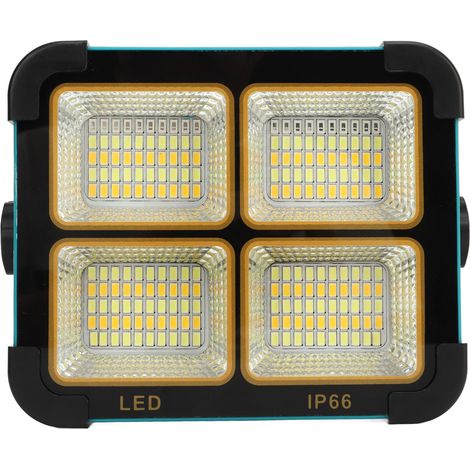 Lampe de travail solaire LED 100 W 10 000 lm 3 000 à 6 000 K IP66 étanche, rechargeable et portable pour l'extérieur (1/5)