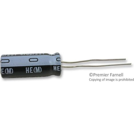 Condensatore elettrolitico 470uf 25vdc 105ºc Dimensioni 8x12mm Radiale 470mf25v105/rd