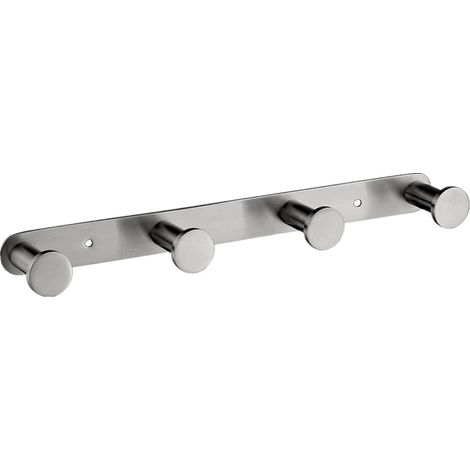 Gancho para toallas Ganchos para toallas Gancho de pared para abrigos Toallero Gancho para pared de baño de acero inoxidable Ganchos para baño y cocina (montado en la pared, 4 ganchos cepillados) (1/5)