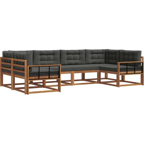 Outdoor Sofa Set 6 pcs Natural and Anthracite vidaXL