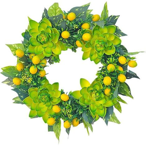 Guirlande Citron Artificielle - Décoration Porte Mur Extérieur Intérieur - Pour Printemps Été Fête des Mères - 1 Pièce (1/5)