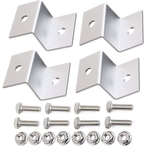 Set di 4 staffe di montaggio in alluminio per pannelli solari - Per camper, barche, auto, camion, roulotte, camper