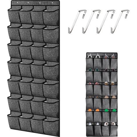Range-chaussures suspendu pour dortoir, chambre à coucher, 28 poches, 4 crochets (1/3)