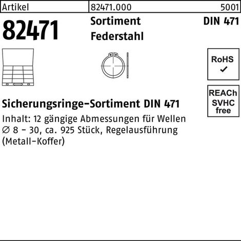 DIN 471 S Sicherungsringe Sortiment Stahl Sicherungsringe S (1/2)
