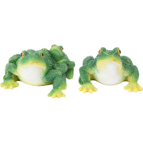 Statue de grenouille en résine, 1 paire, décoration de jardin, Figurine d'extérieur résistante aux intempéries, ornement de pelouse pour Patio intérieur et cour (1/5)