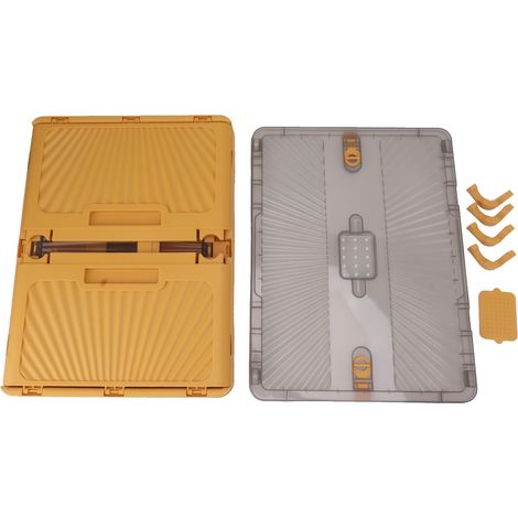 Plastique pliable boîte de rangement avec couvercle grande capacité bac de stockage extérieur pliant épais conteneur pour camping pique-nique voiture orange grand (1/5)
