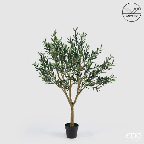 EDG Enzo De Gasperi Olivo con Vaso H 157 Cm Pianta Artificiale Anti Uv Verde