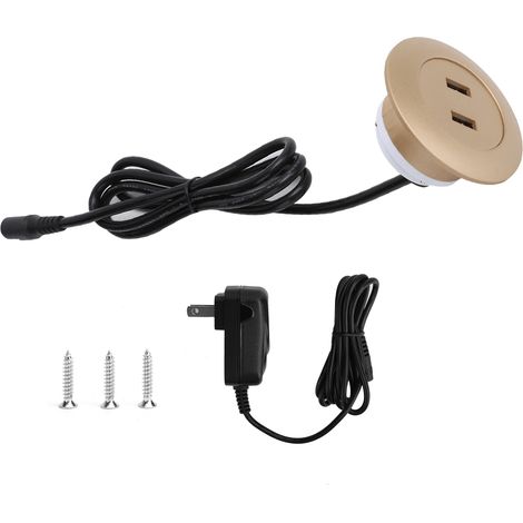 Chargeur double USB 2.0 pour canapé relax électrique, pièce mobilier domestique, prise américaine dorée 100-240V (1/5)