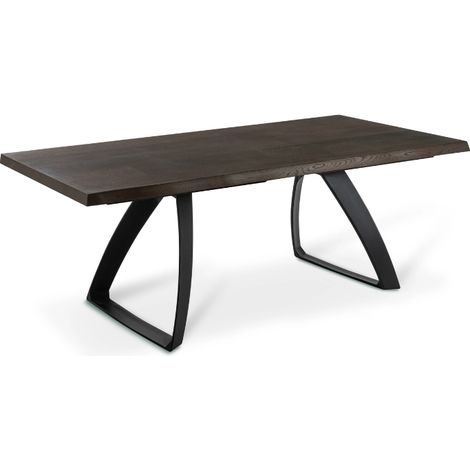 Timber,  Tavolo allungabile con top impiallacciato Rovere termocotto (90cm X 160/240cm H. 76cm) Made in Italy  Duzzle (1/5)