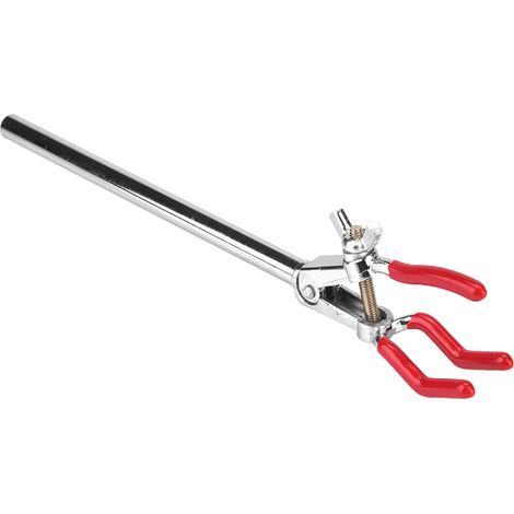 Pince à trois mors pour laboratoire chimique, alliage de zinc, support de montage pour condenseur, petit modèle, fixation stable pour équipement scientifique. (1/5)