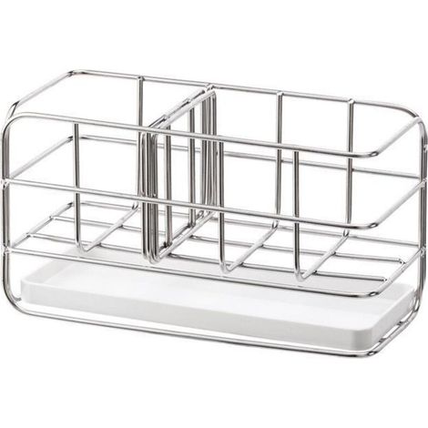 Porte-éponge en acier inoxydable 304, multifonctionnel pour évier de cuisine, organisateur d'évier, plateau égouttoir à vaisselle, porte-savon (1/4)