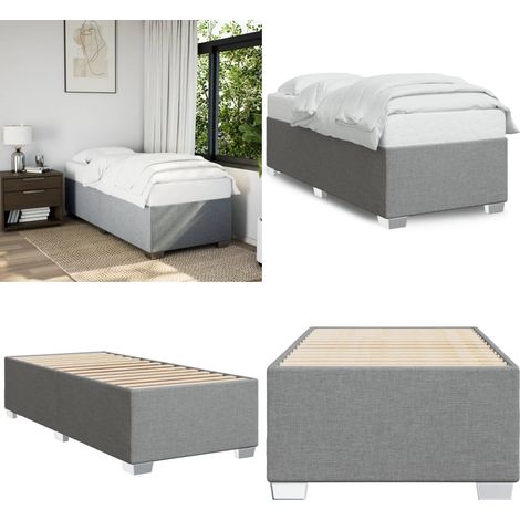 Bettgestell ohne Matratze Hellgrau 90x190 cm Stoff - Bettes - Schlafzimmermöbel - Boxspringbetten - Einzelbett - Bettrahmen - Home & Living (1/5)
