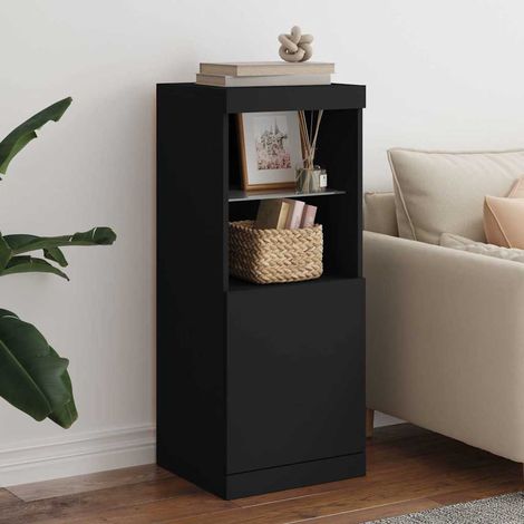 Buffet de rangement avec éclairage LED RVB noir en bois d’ingénierie 41 x 37 x 100 cm - PANGIVO (1/5)