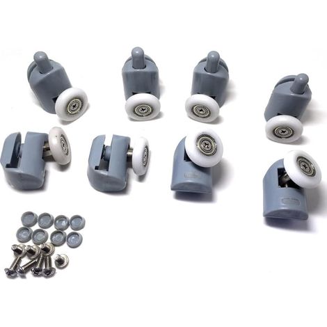 Lot de 8 roulettes pour porte de douche (20-27 mm) (1/5)
