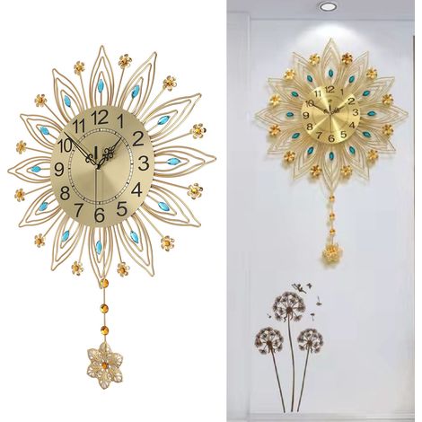 Reloj de pared decorativo grande con péndulo - silencioso y eléctrico (43 cm) (1/5)