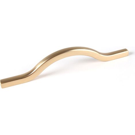 Tirador de mueble tipo asa, modelo 506, de aluminio con acabado oro mate, 128 mm, blíster 4 uds