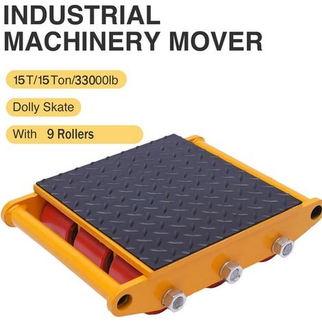 15 Ton Machine Mover Roller Machinery Moving Skate Heavy Duty Cargo Trolley (1/5)