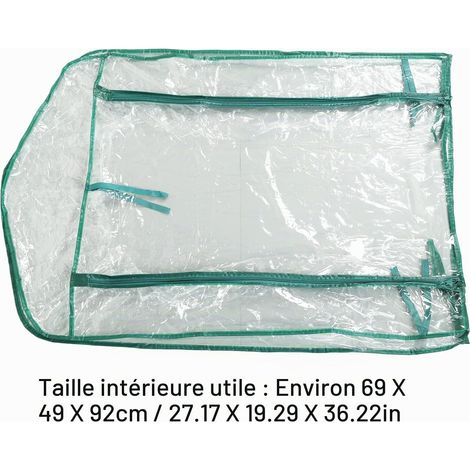 Mini Serre, 69x49x92cm Housse de Serre, Tente de Plantes d'intérieur et d'extérieur, Couverture Végétale en PVC Transparent pour étagères à 2 Niveaux, pour Jardin, Balcon, Serre en Film Plastique (1/5)