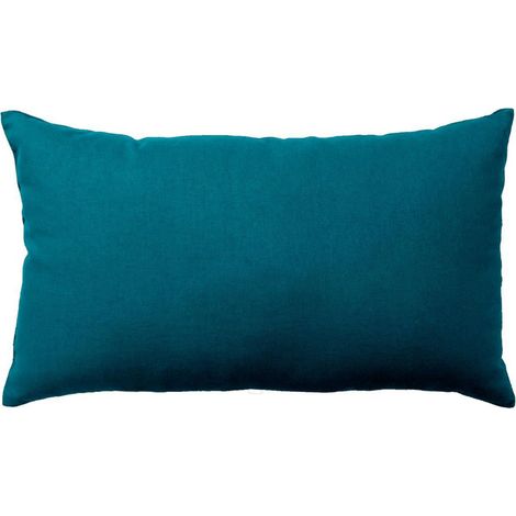Coussin Déco Uni "Panama" 30x50cm Bleu Canard