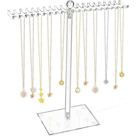 Support Pour Colliers - Support Acrylique Transparent 29 2 x 8 4 x 29 5 Cm - Support Bijoux Avec Crochets Pour Maison Bureau - 1 Pièce (1/5)