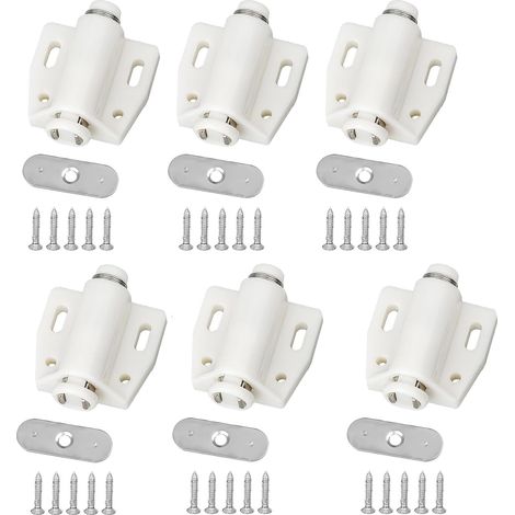 Push to Open Aimant Poussoir,6 PCS Porte Placard Loquet Magnetique Loquet de Porte Magnétique pour Cuisine Salle de Bain Armoire Placard Fermetures Armoire (1/5)
