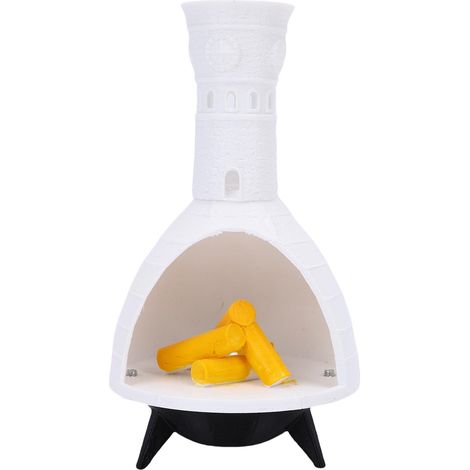 Cheminée Noël blanc résine table ornement – Avec LED économie énergie déco vacances, décoration (1/5)