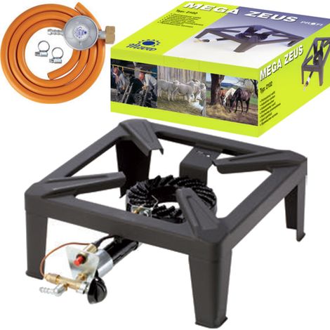 Sgabello per fornello a gas industriale MEGA ZEUS 7kW 40x40cm con fiamma e accenditore piezoelettrico (1/2)