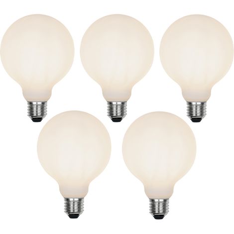 LUEDD Lot de 5 Lampe LED E27 dimmable en 3 étapes G95 verre dépoli 5W 550 lm 2700K