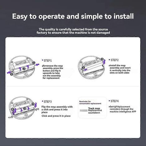Accessoires et pièces de rechange pour le support de chenille du robot aspirateur Narwal Flow / Xiaoyao 002 Max/J6