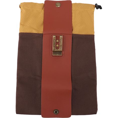 Borsa per la raccolta della frutta da frutteto, realizzata in tela e pelle, da indossare in vita, portatile, resistente all'abrasione, per gite all'aperto, colore marrone. (1/5)