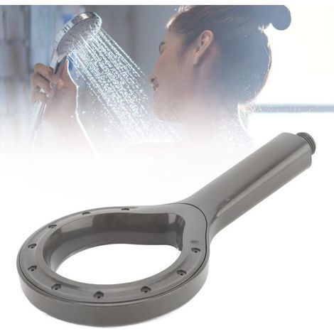 Shower Sprayer High Pressure Large Water Outlet Hollow Out Handheld Showerhead for Home Bathroom Gray (1/5)