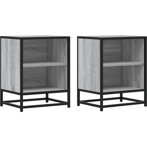 Maison Exclusive - Nachttische 2 Stk. Grau Sonoma 40x31x50 cm Hol