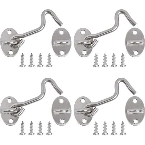 Ganci di chiusura per porte, 4 pezzi, chiavistelli e catenacci per serrature di porte, chiavistelli per cancelli, supporto per finestre per chiusura silenziosa a distanza, chiavistello per cancello, 7