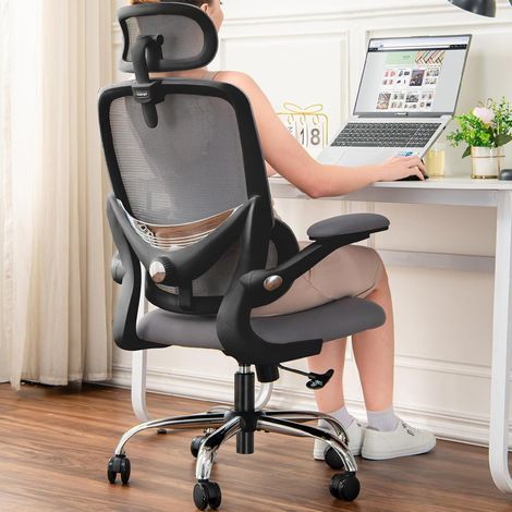 Ergonomischer Bürostuhl hoher Netzrücken verstellbare Lendenstütze armlehnen (1/5)