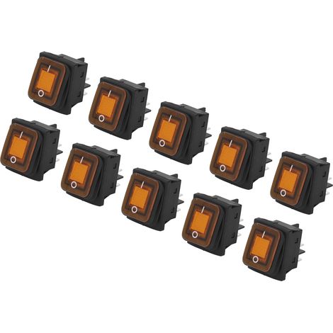 Interrupteur à bascule ON/OFF 30A 250V avec voyant LED orange pour applications marines (1/5)