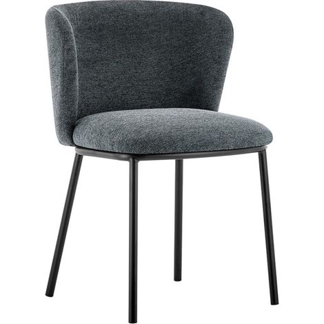 Sedia 'ARTHUS' in tessuto grigio scuro, dimensioni H76 x L52 x P54, ideale per la tua cucina o sala da pranzo.