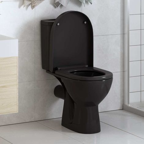 vidaXL Abattant WC à fermeture en douceur Libération rapide Noir (1/5)