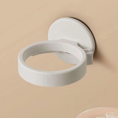 Minimalistischer, multifunktionaler, bohrfreier Wandhaartrocknerhalter aus robustem Kunststoff mit rutschfestem Griff für das Badezimmer zu Hause (1/5)