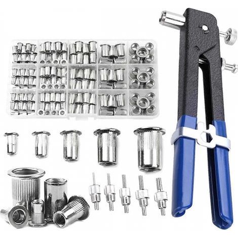 Kit de 150 pinces à riveter M3/M5/M6/M8 avec mandrins et outils de réparation.-AquaForge (1/5)