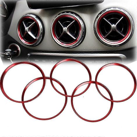 Cinq anneaux décoratifs sur la grille d'aération rouge, compatible avec les modèles de classe A A180 A250 W176 (1/5)