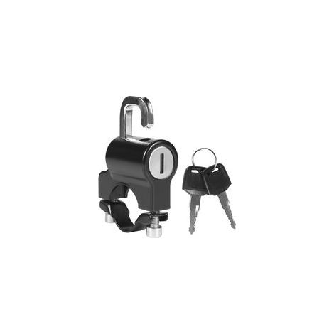 Verrou de sécurité universel pour casque de moto, antivol, en métal, 22mm-26mm, noir, avec 2 jeux de clés (1/5)
