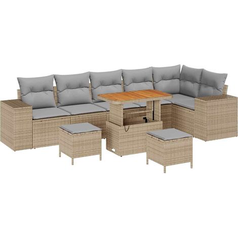 Maison Exclusive - Set Divano da Giardino 9 pz 6-Numero di posti (1/5)