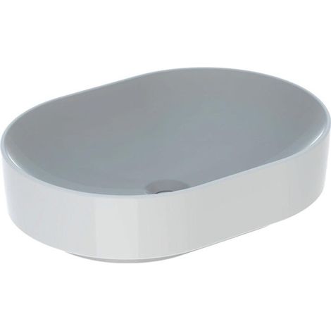 Vasque à poser Geberit VariForm oblongue, 55x40cm, sans troude robinetterie, sans trop-plein, Blanc