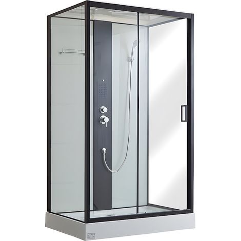 Box doccia idromassaggio 2 zone getti massaggianti L120 x P80 x H215 cm pioggia tropicale e doccino - PRIMEA (1/4)